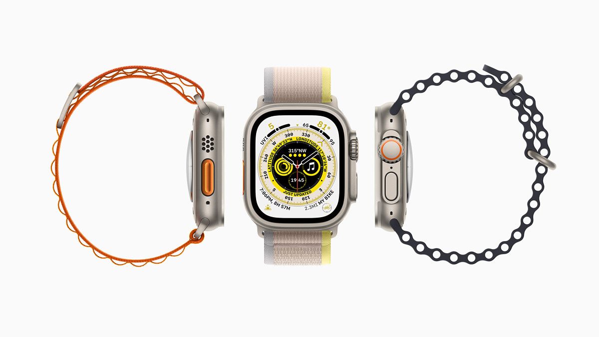 The Apple Watch Ultra features a titanium casing and 36 hours of battery life. 