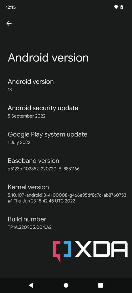 Google Pixel 6a running the September 2022 update