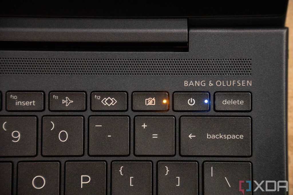 Close up of camera and power keys on keyboard