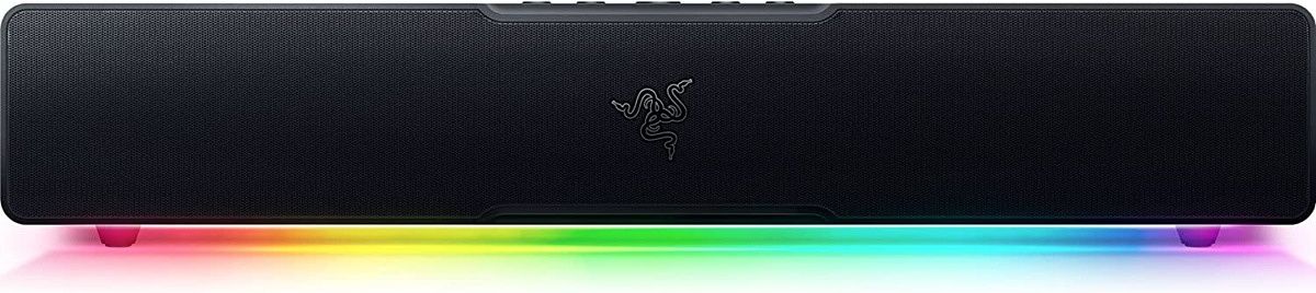 The Razer Leviathan V2 X is a relatively affordable soundbar with two speakers and two passive radiators. It connects via USB-C and Bluetooth so it works with PCs and smartphones.