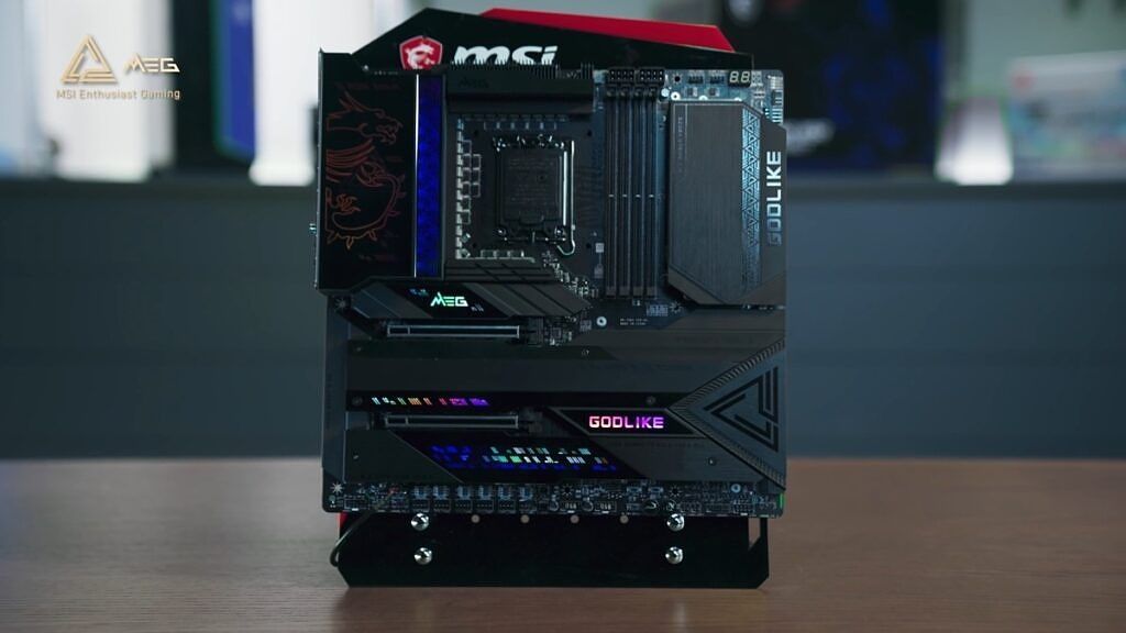 Top view of the MSI MEG Z790 Godlike motherboard
