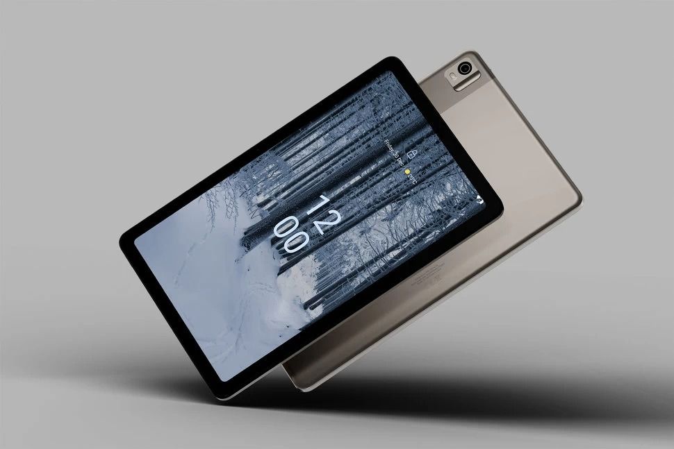 Nokia T21 on gray background.