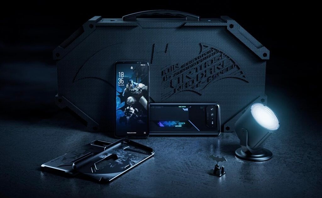 ROG Phone 6 Batman Edition case and accessories.