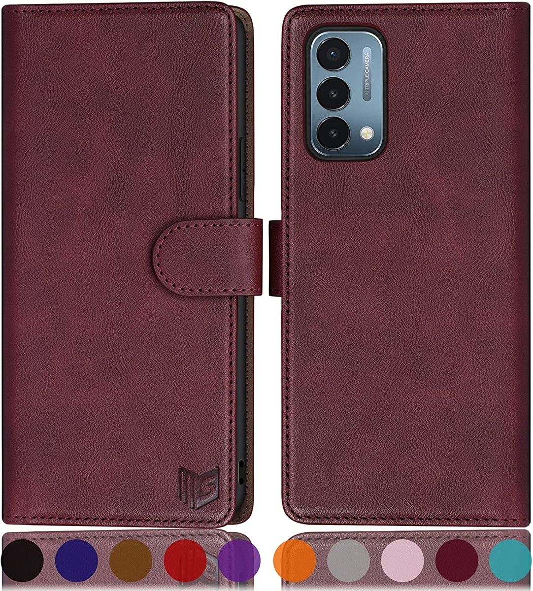 The SUANPOT flip folio case for the OnePlus Nord N200 is made out of high-quality PU leather and offers three card slots so you can easily store your credit cards and ID cards. It also has RFID shielding material to keep your cards safe from thiefs. 