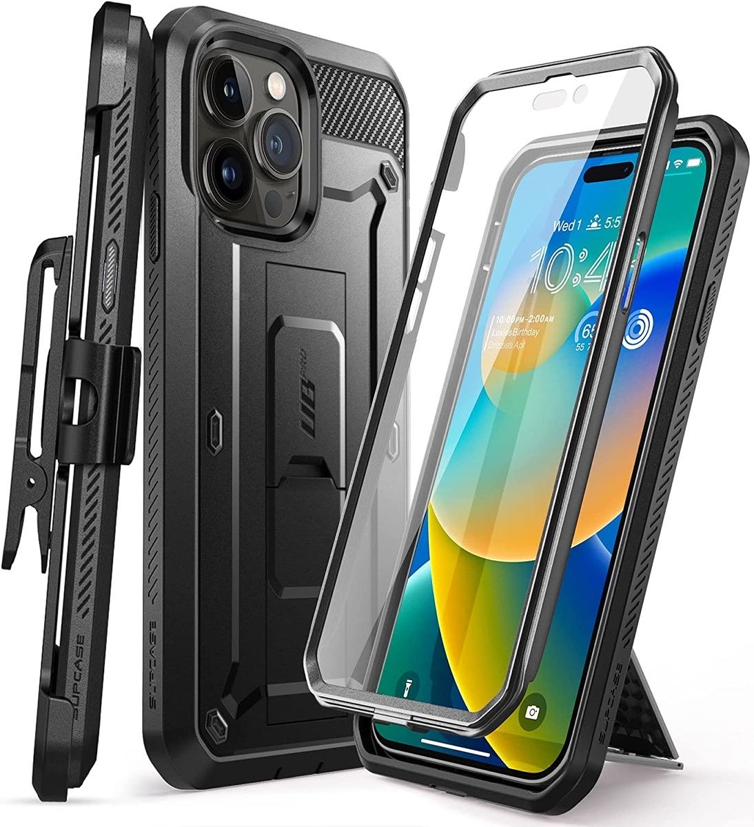 The SUPCASE Unicorn Beetle Pro is a great rugged case that also includes a built-in screen protector and rotatable belt clip. Meanwhile, the included kickstand lets you prop up your phone in portrait and landscape for hand-free use.