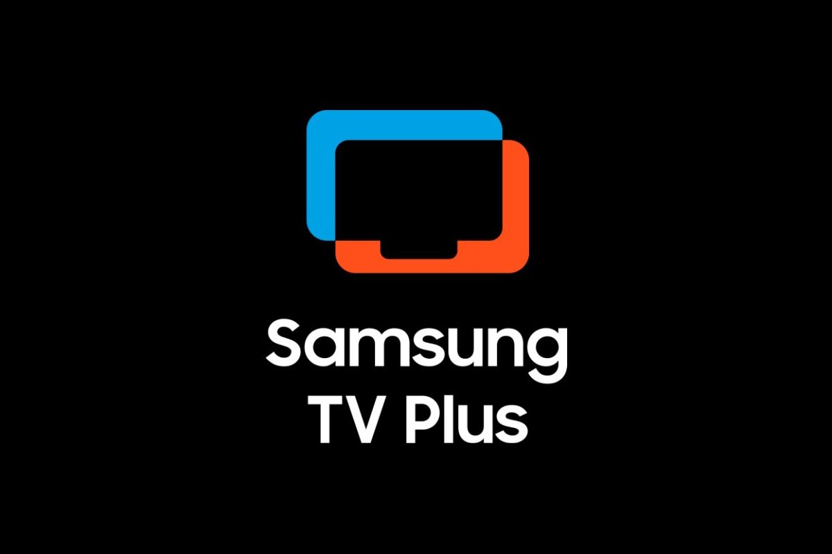 Samsung TV Plus new logo on black background.