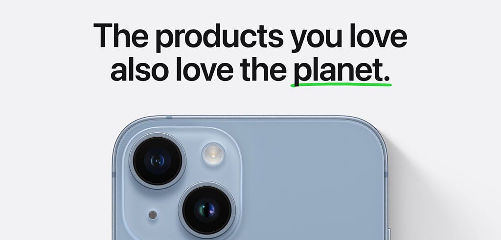 iPhone and quote from the Apple Environment Page 