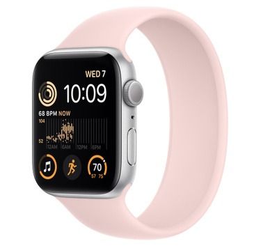 The Silver Apple Watch SE 2 has a polished aluminum finish that gives it a classic look.
