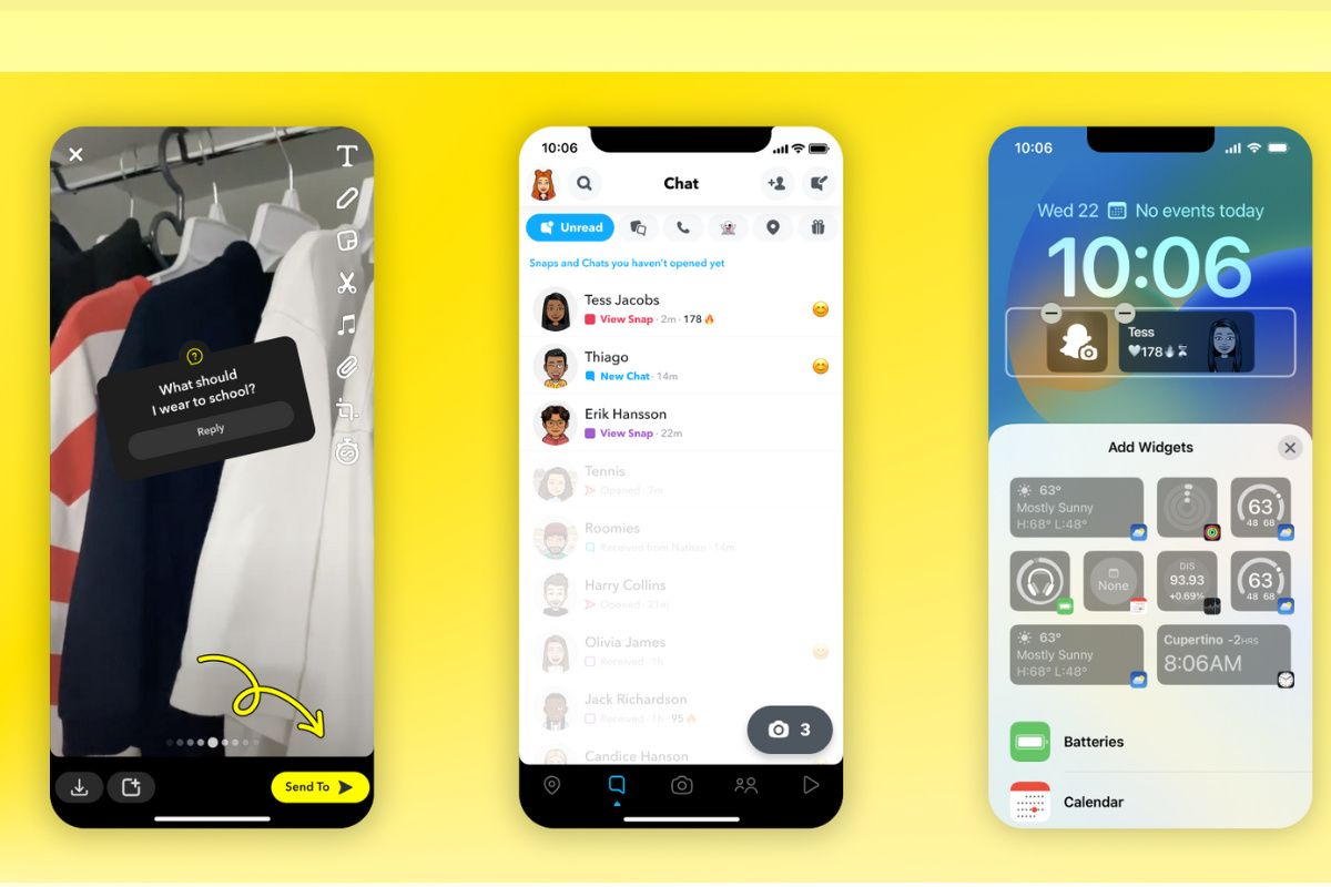 Snapchat update adds Lock Screen widgets, Chat Shortcuts and more
