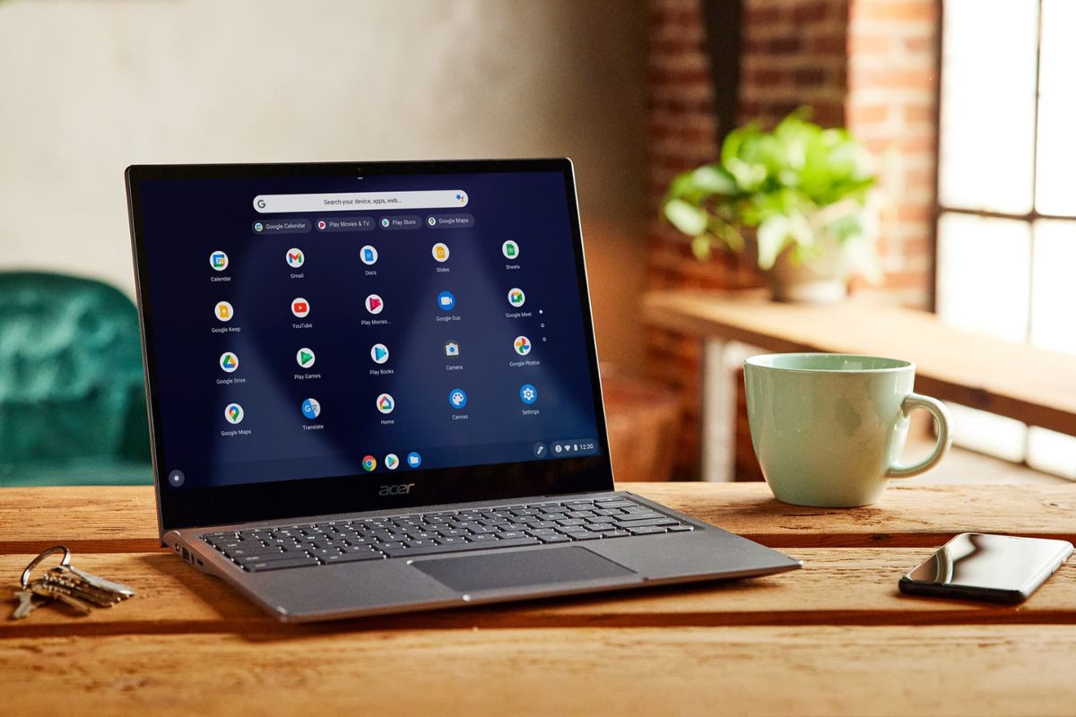 ChromeOS laptop on elegant table