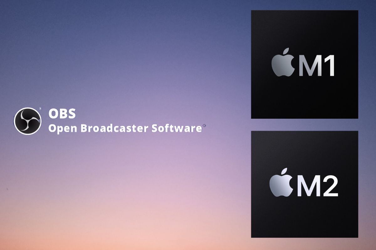 Apple M1 and M2 chip with OBS logo