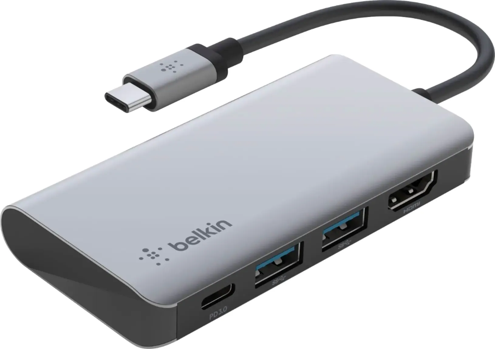 If you only need a couple of extra ports without spending a ton of money, this Belkin USB-C hub is a great option. It gives you two USB Type-A ports and HDMI, plus a USB Type-C port. This is a great compact option you can easily take anywhere, and it's also one of the more affordable options around.
