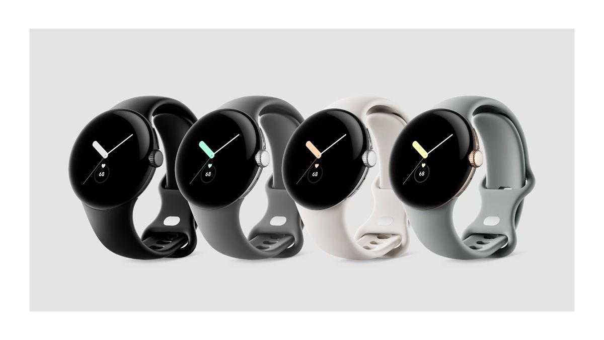 The Google Pixel Watch in multiple colors
