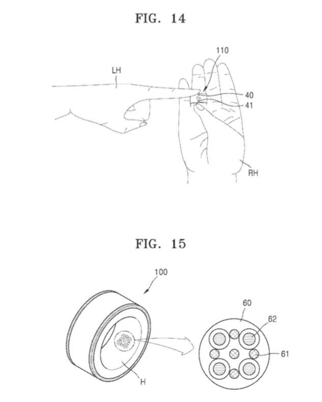 Illustration from Samsung's smart ring-related patent.