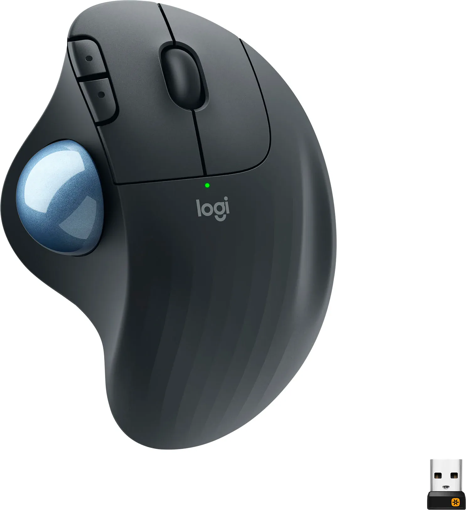 Logitech's M570 has a distinct and instantly recognizable form-factor. The giant teal trackball is easily spotted while the mouse is in use. If you do a lot of scrolling for work, and find a trackball comfortable, this is the best option by far. This is one of the most comfortable mice to use for long periods of time.