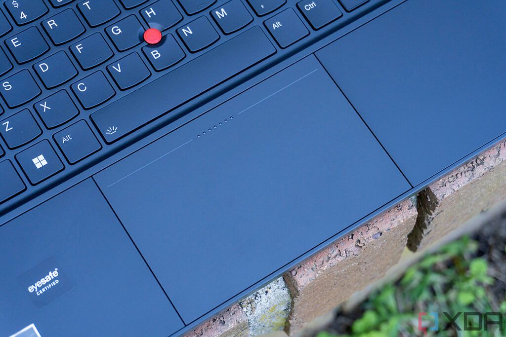 Close up of haptic touchpad on ThinkPad Z16
