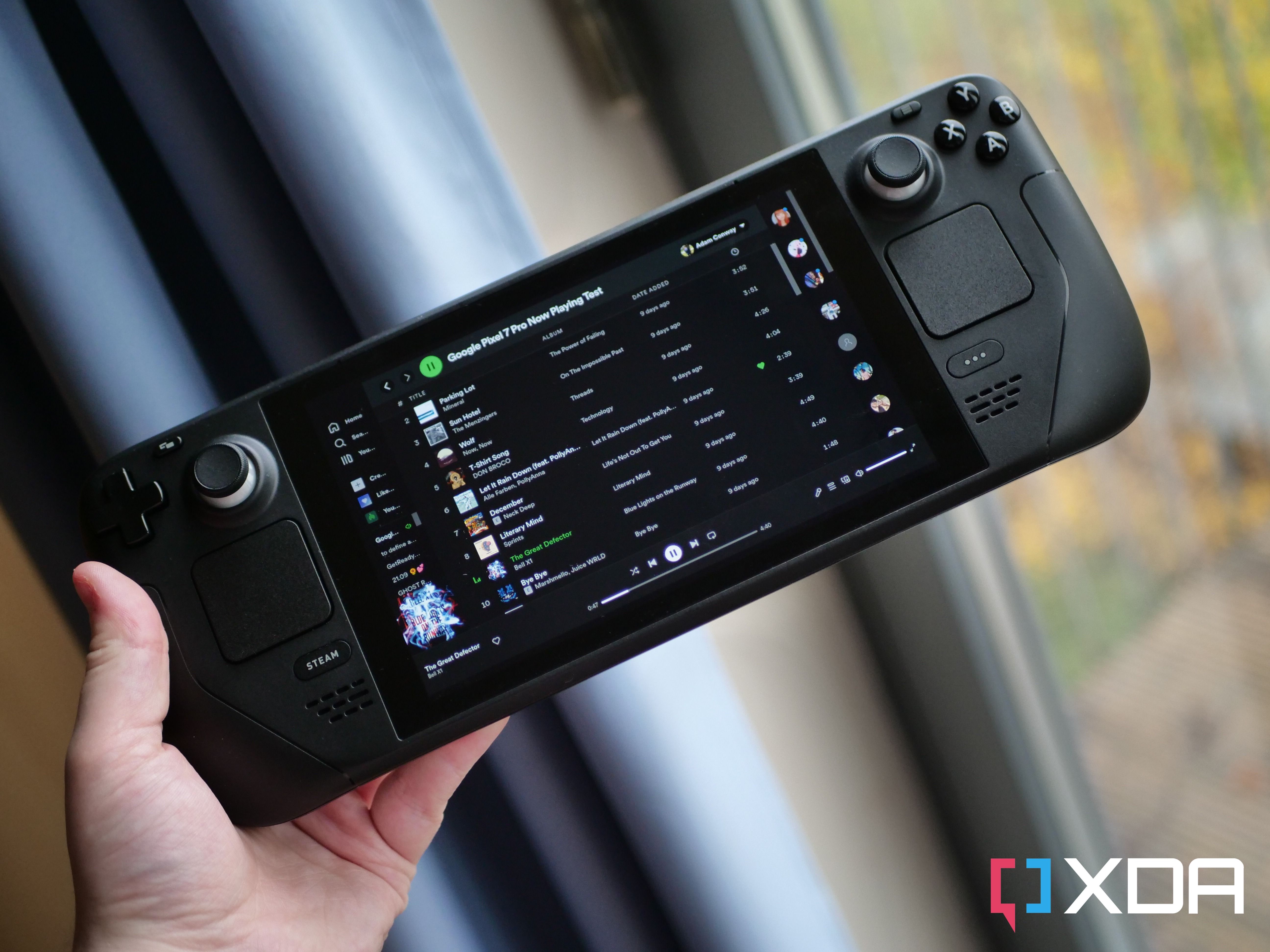 Spotify running on the Steam Deck