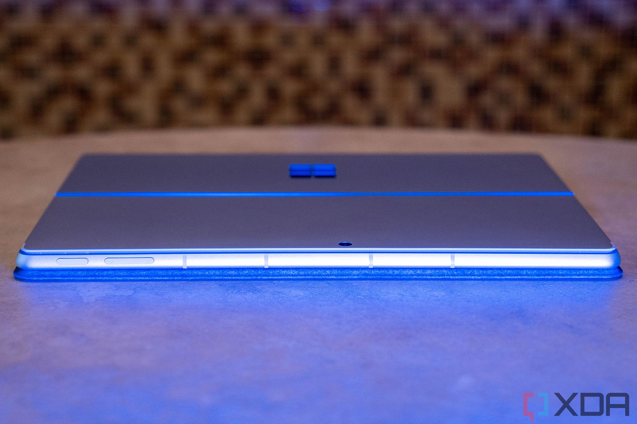 View of the top of the Surface Pro 9, showing power and volume buttons