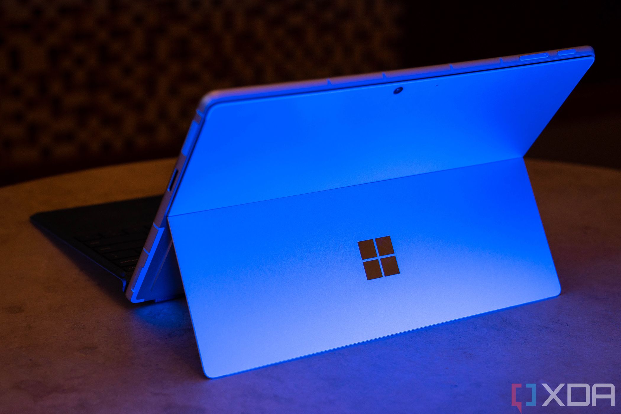 Surface Pro 9 rear angle view with blue accents