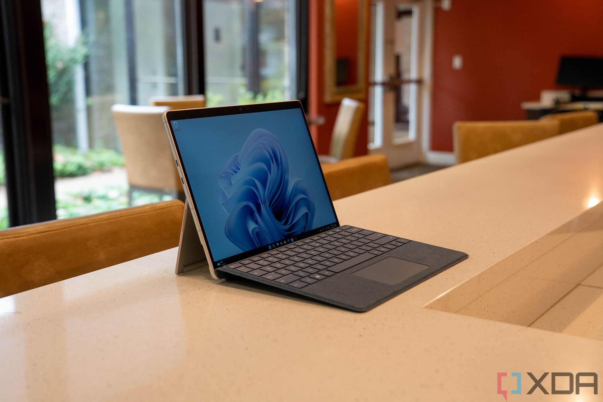 The Microsoft Surface Pro 9 on a table.