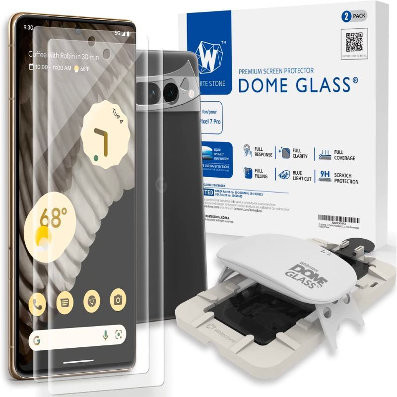 Whitestone Dome Glass Screen Protector is one of the most premium tempered glass protectors on the market. It's also one of the most expensive listings in this collection, but we think it's worth considering for the Pixel 7 Pro. The Whitestone Dome Glass protector is one of the few tempered glass options out there that sits nicely on displays with curved edges. Whitestone makes it easy to install its tempered glass with the help of the included installation kit. One of the best things about this