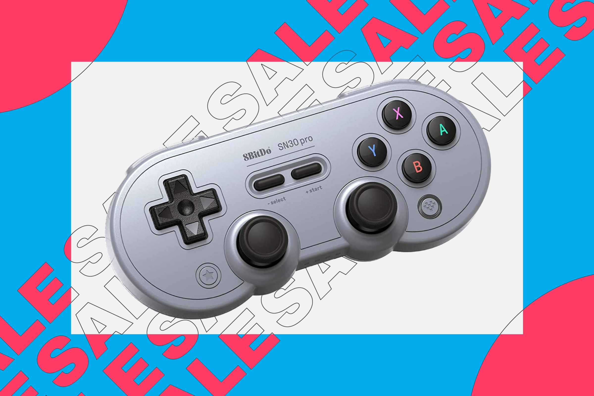 8bitdo controller on sale background pink and blue