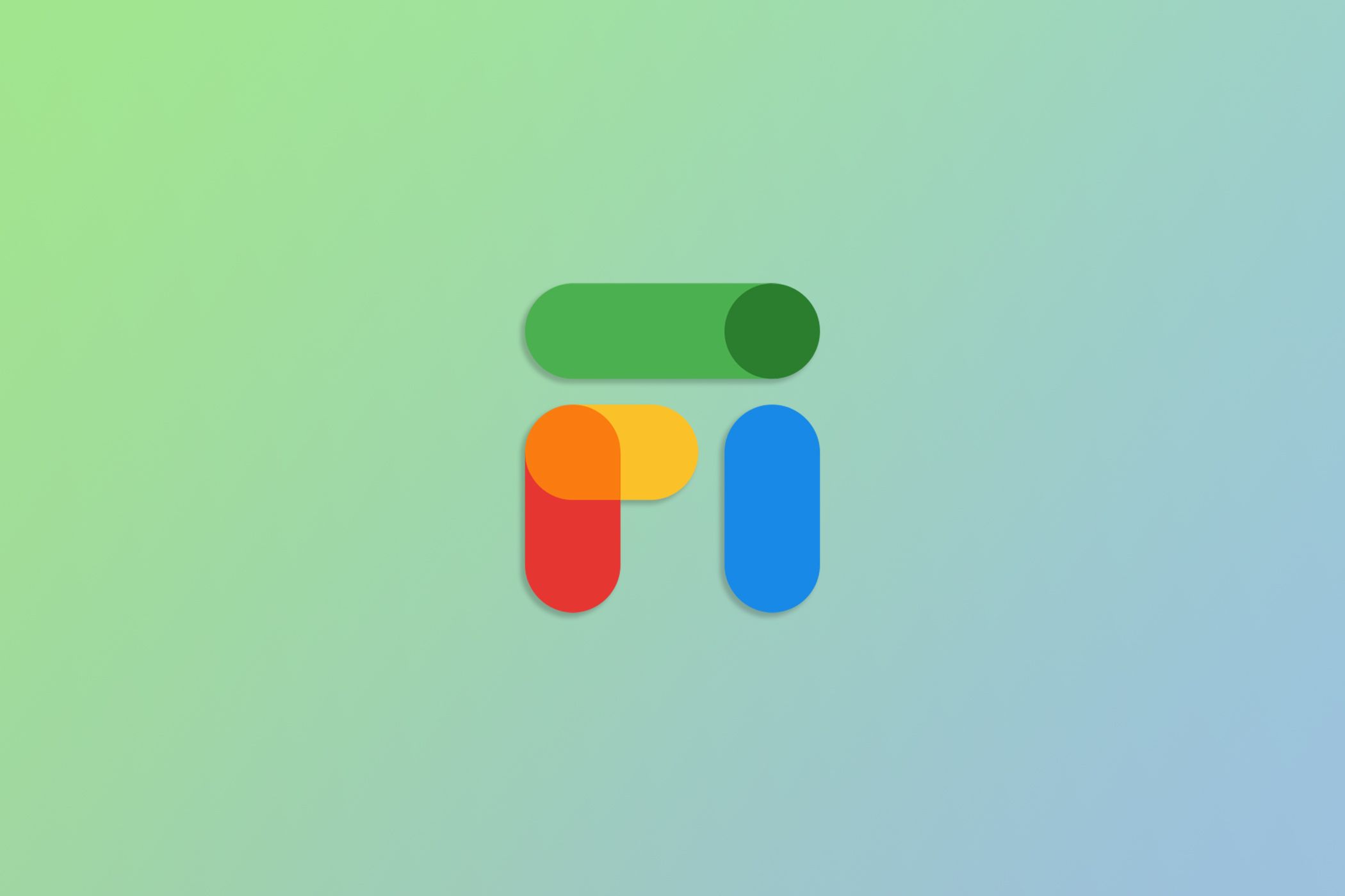 Logotipo de Google Fi sobre fondo degradado.