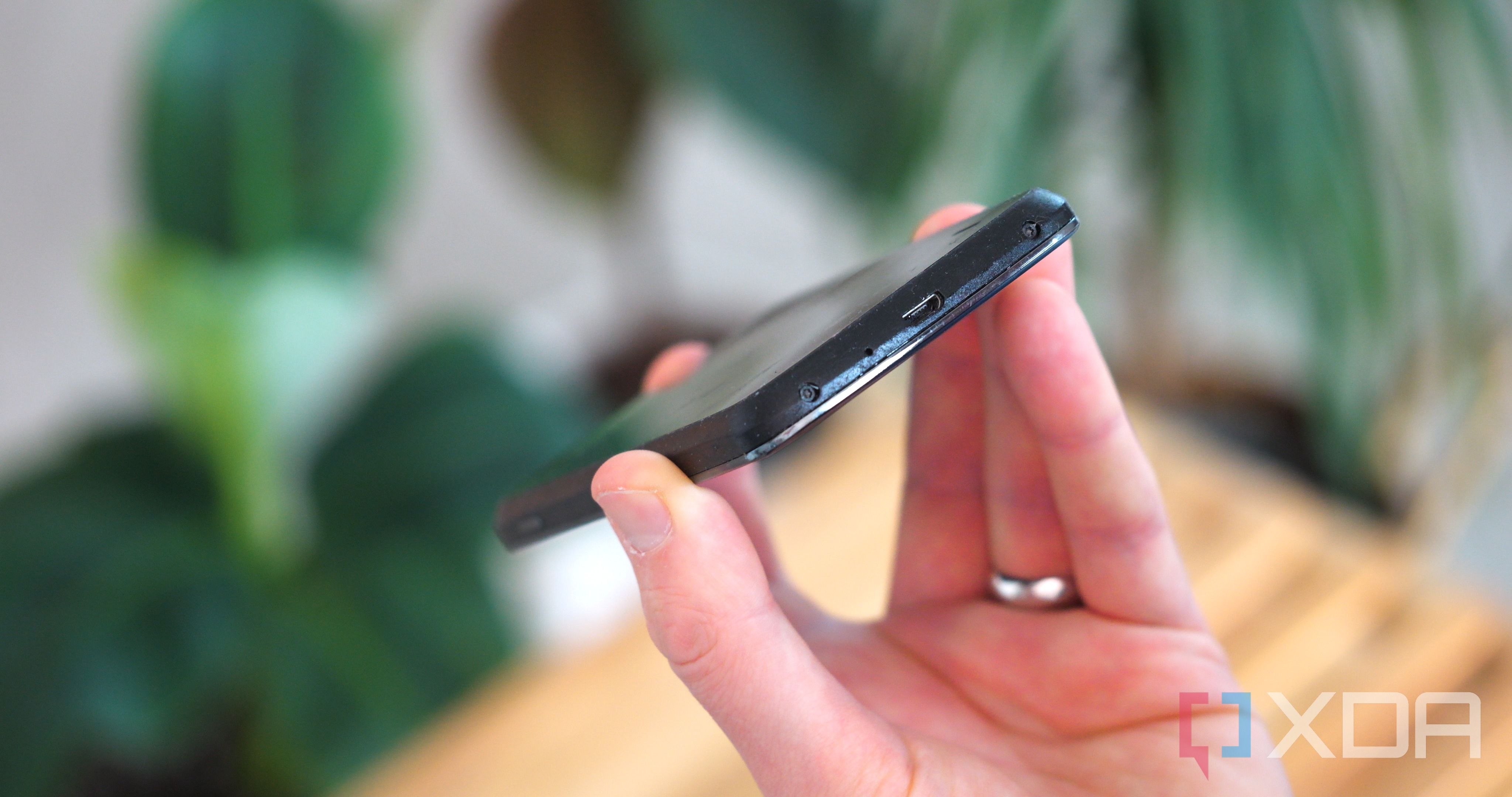 The rubber on the black Google Nexus 4