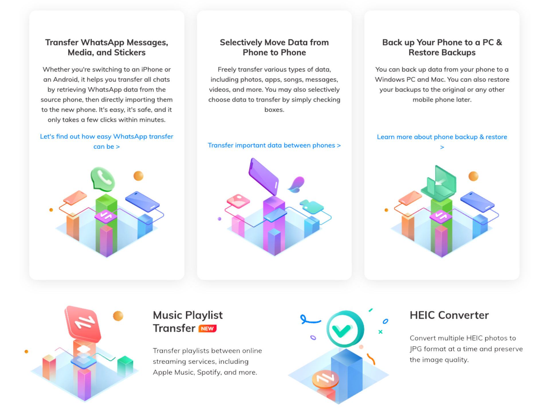 Wondershare MobileTrans lets you transfer WhatsApp and phone data from