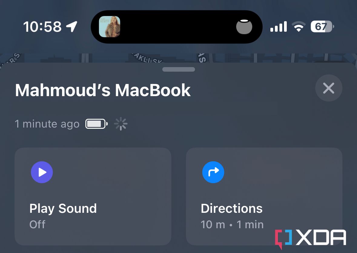 MacBook battery level in Find My app on iPhone 1