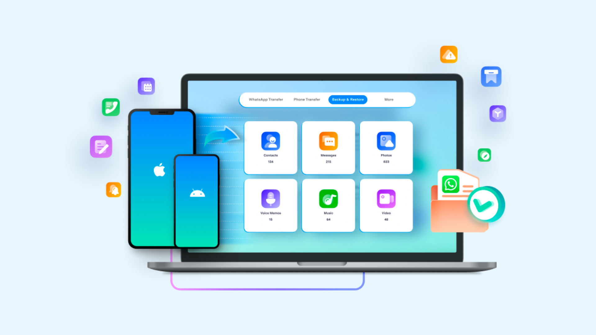 Wondershare MobileTrans lets you transfer WhatsApp and phone data from