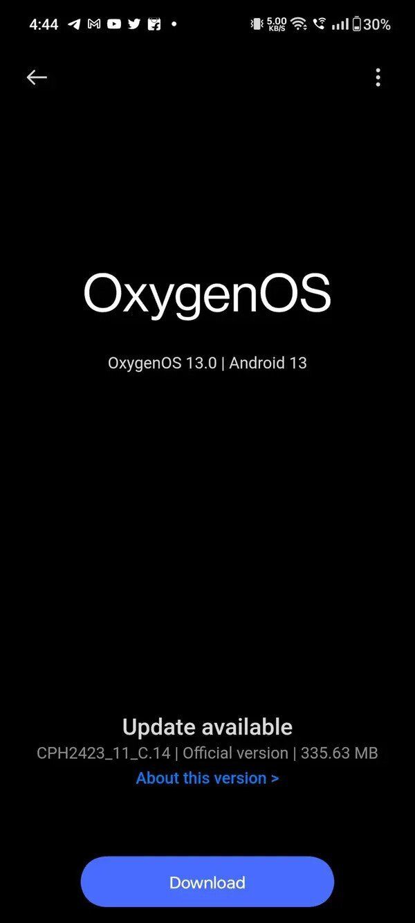 OnePlus 10R OxygenOS 13 OTA stable