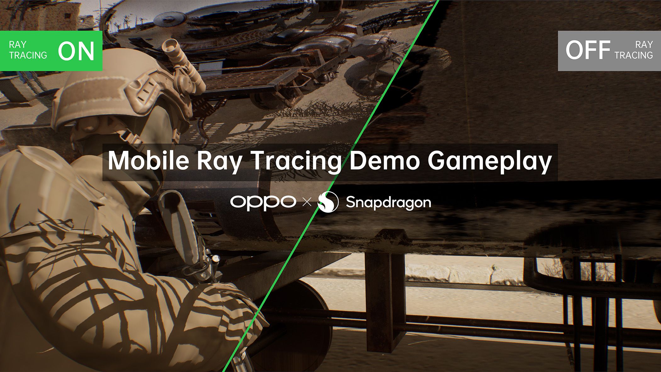 OPPO mobile ray tracing solution, banner image for game display.