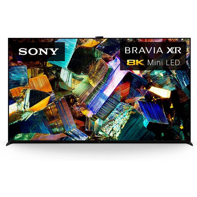 Una imagen renderizada del televisor Sony BRAVIA XR Z9K 8K OLED sobre un fondo de color blanco.