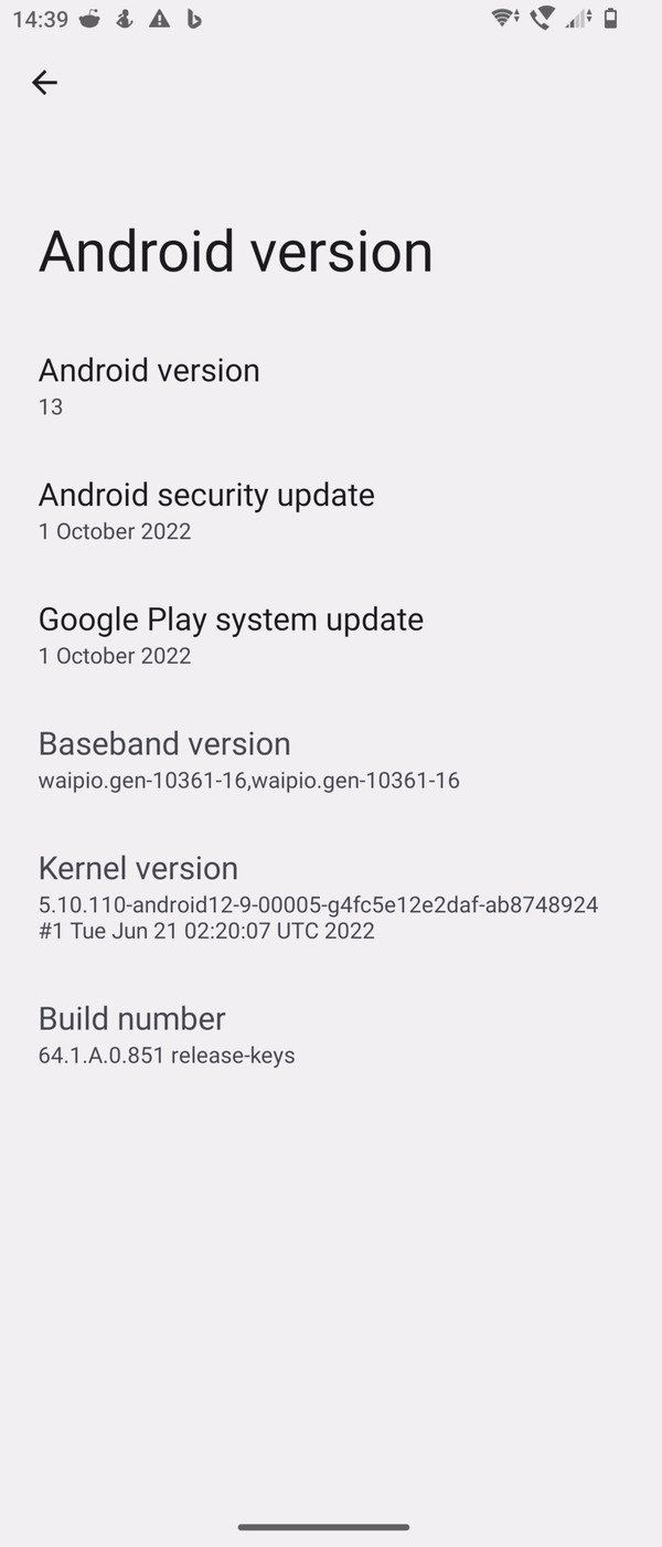 Sony Xperia 1 IV Android 13 update