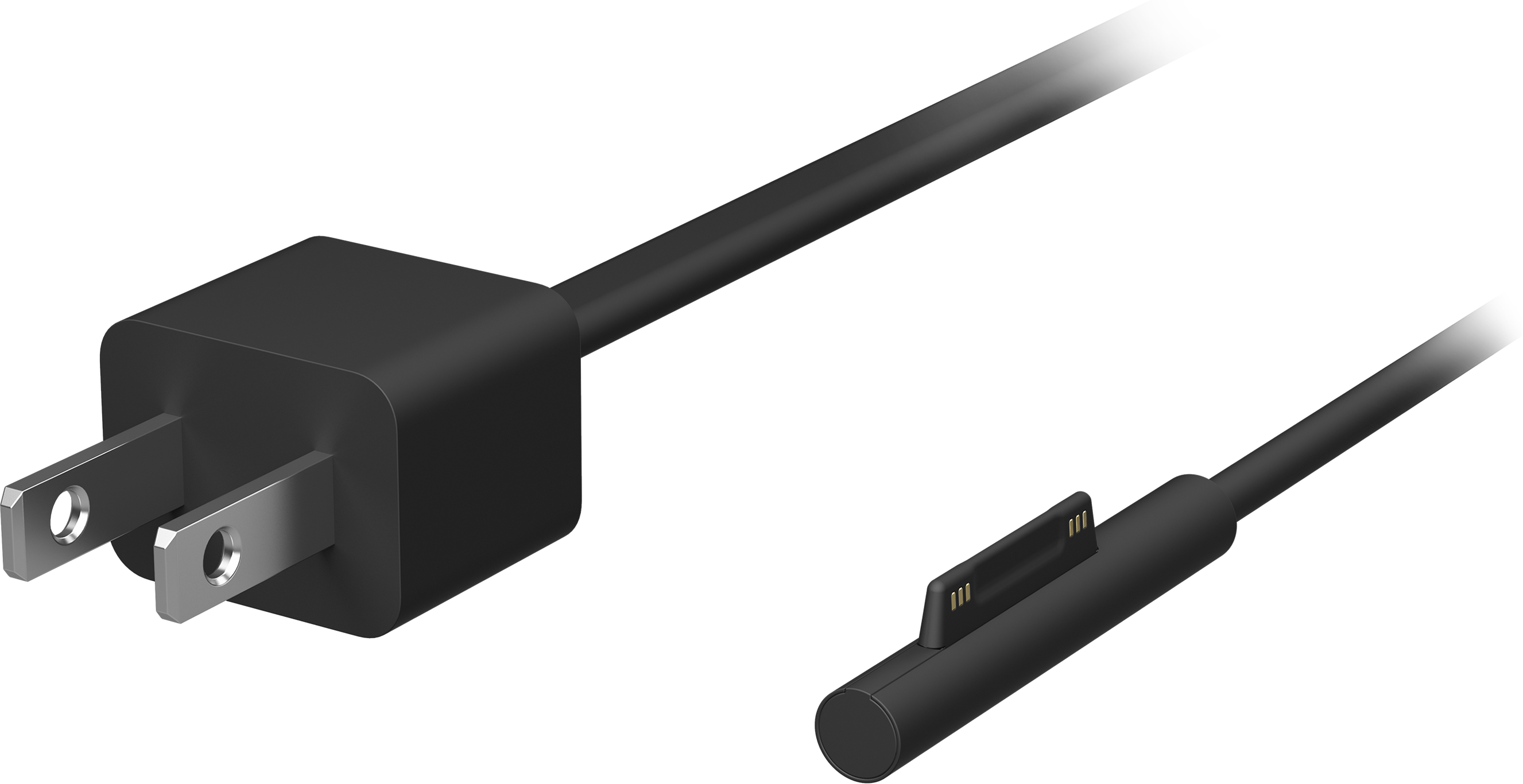 Close-up view of the outlet plug and Surface Connect plug on the Surface 65W Power Supply
