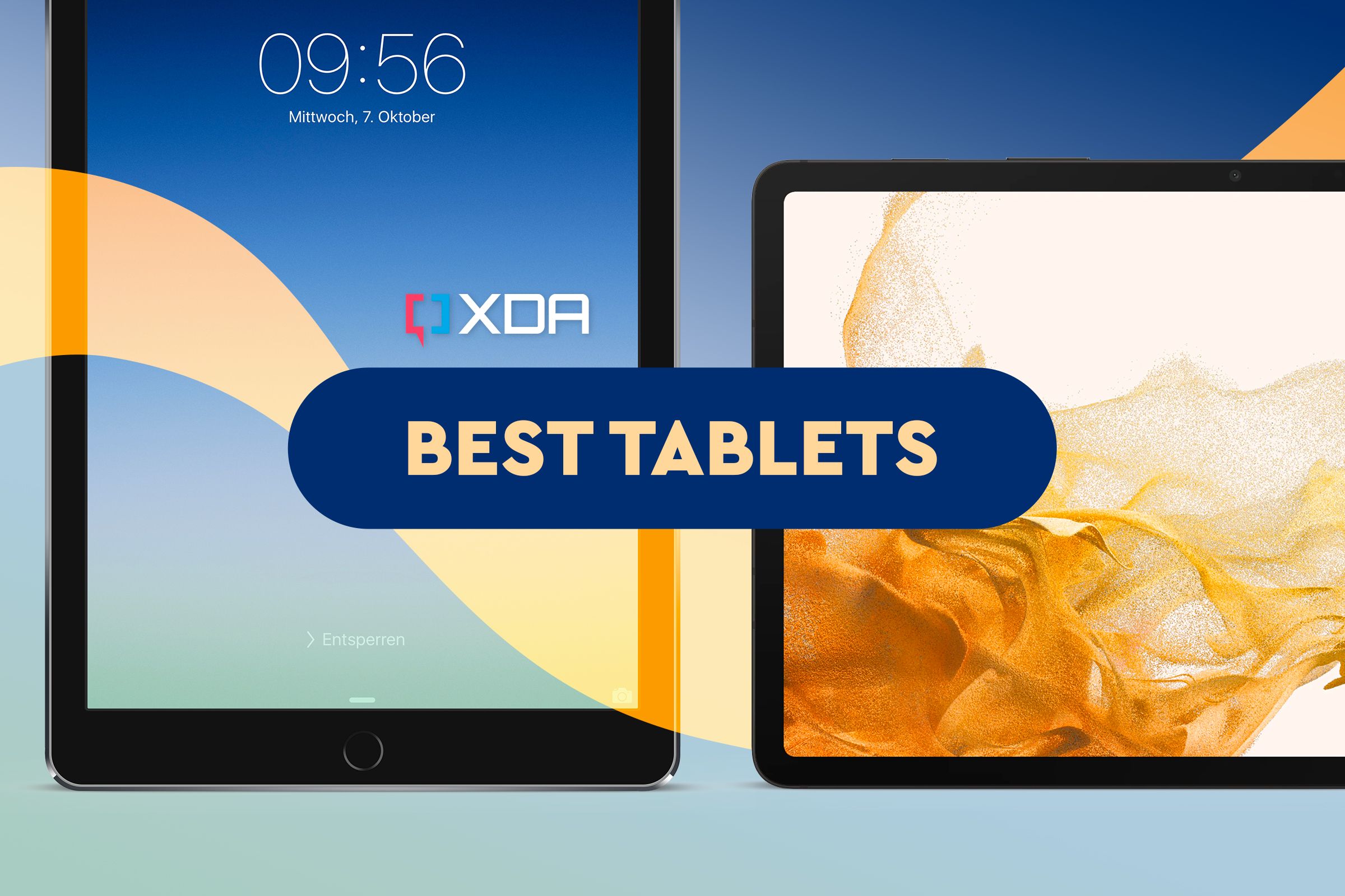 An image showing an Apple iPad and the Galaxy Tab S8  with an XDA logo and 