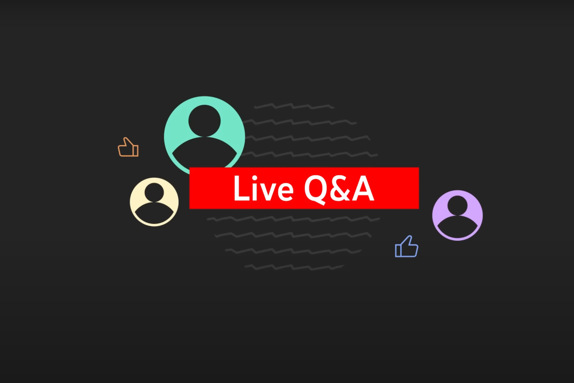 YouTube Live Q&A logo on grey background