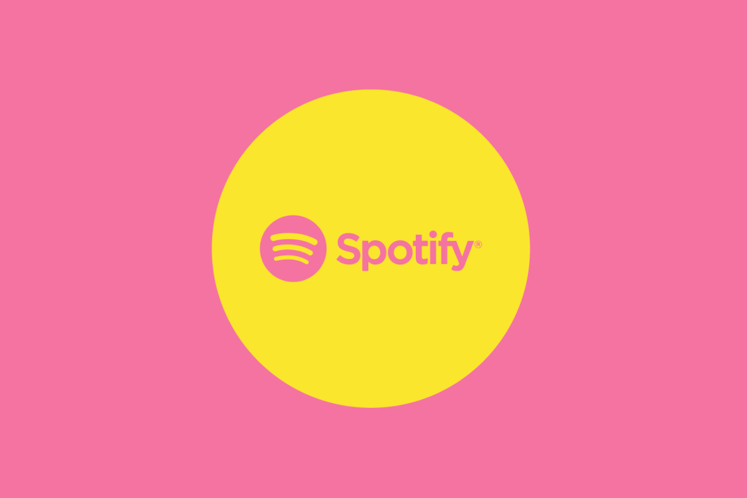 Logotipo de Spotify en rosa y amarillo