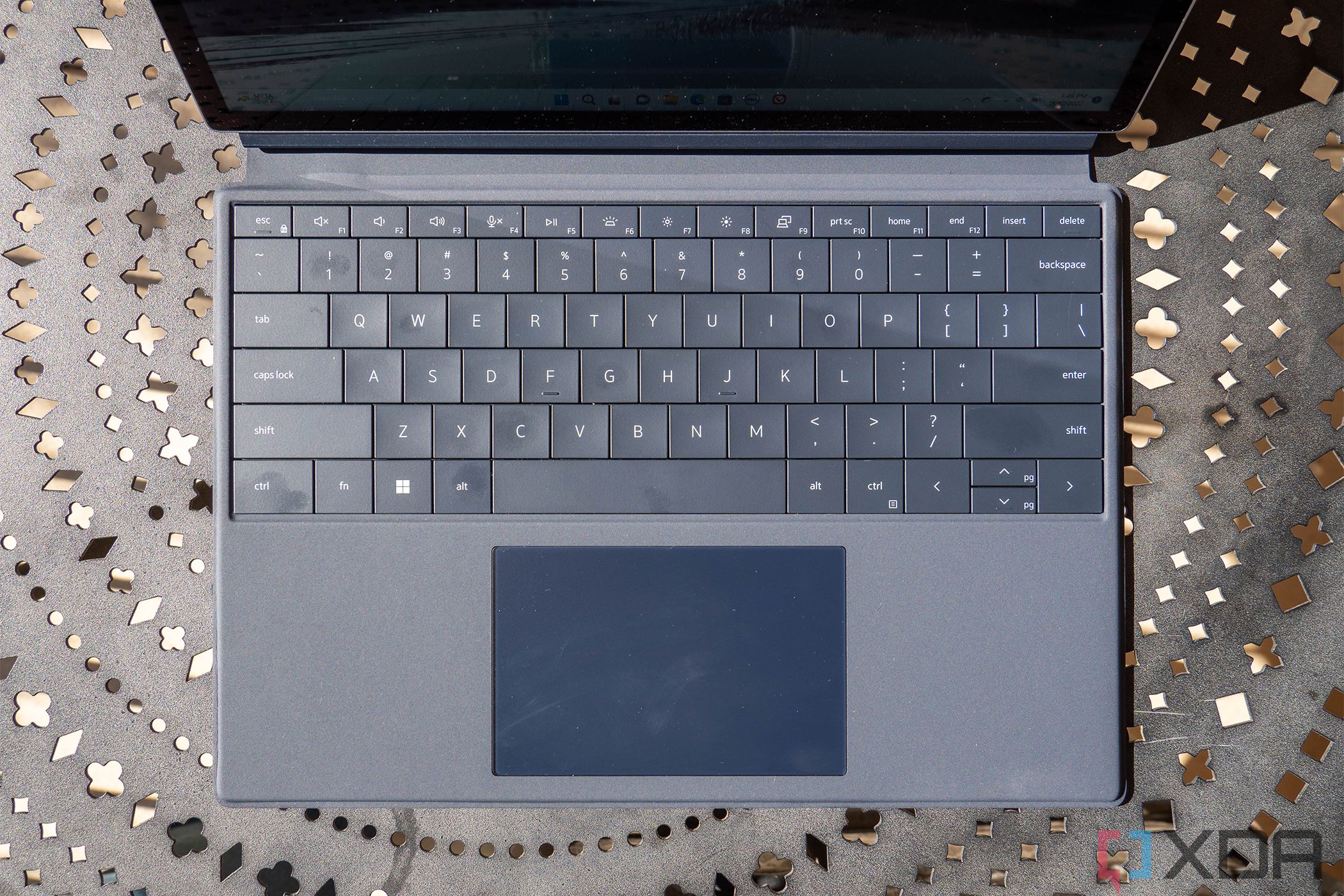 Top down view of folio keyboard