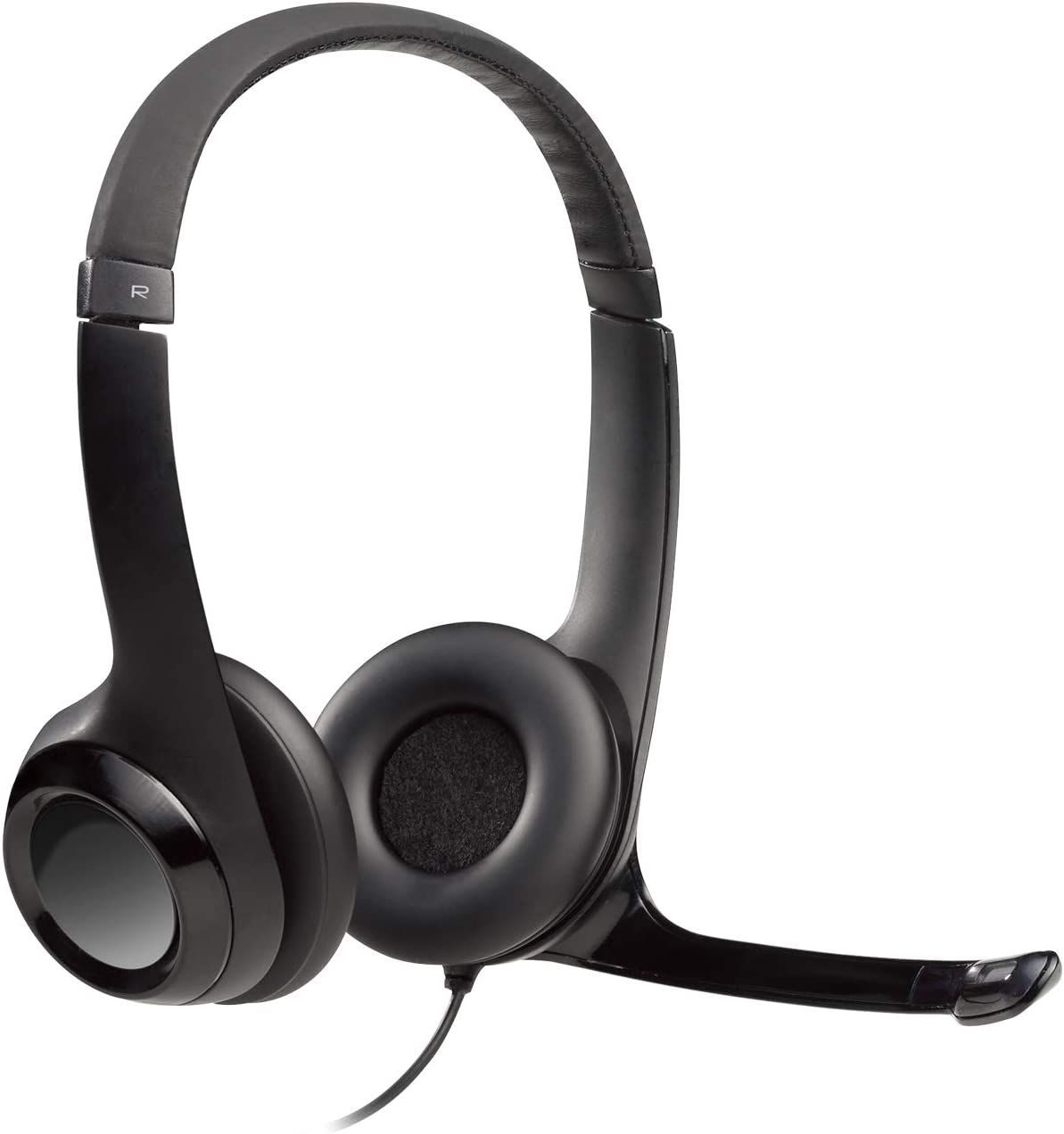 Angled view of the Logitech H390 headset