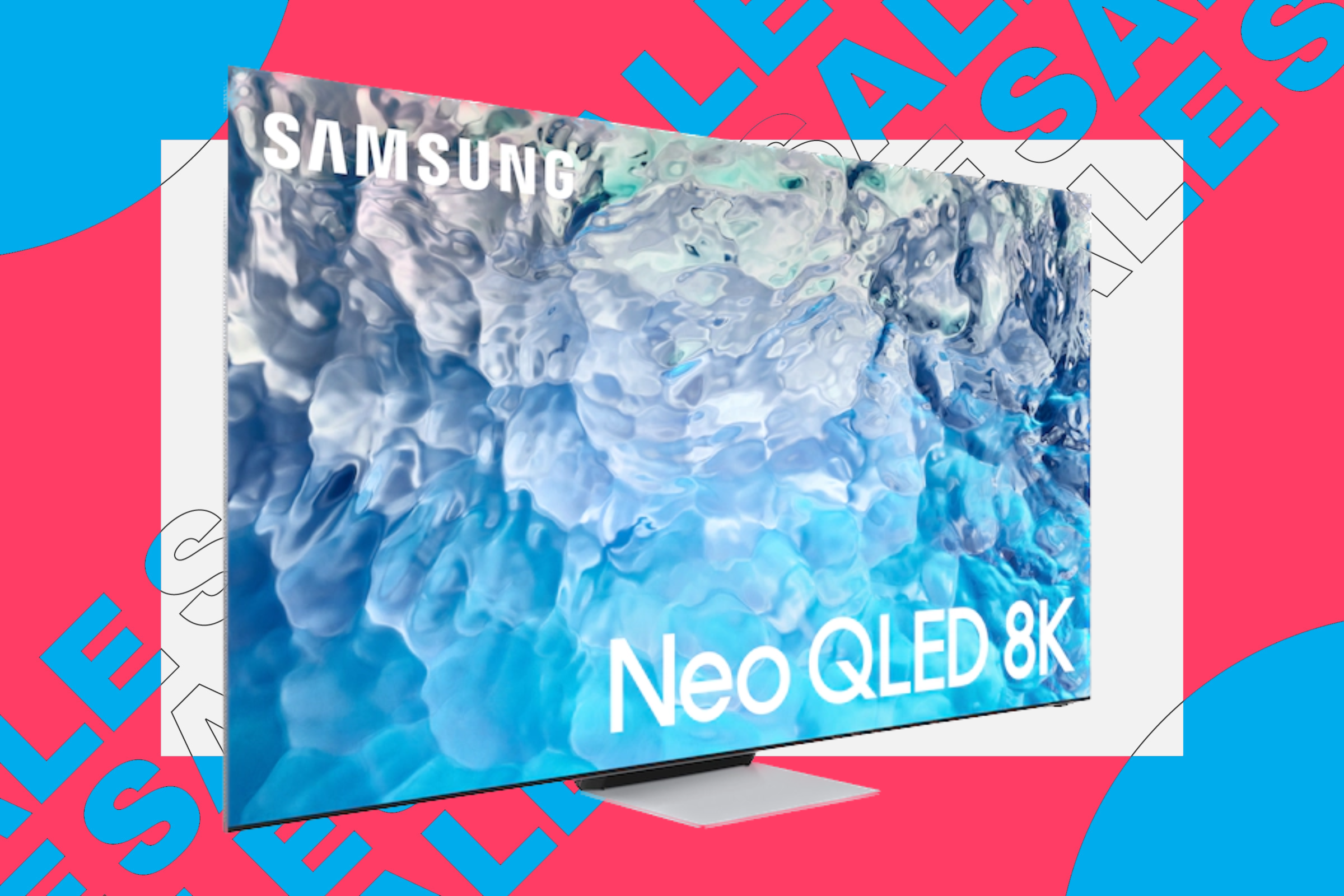samsung 8K cyber monday deal with sales logo in the background