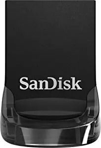 SanDisk UltraFit 256GB Flash Drive on a white background.
