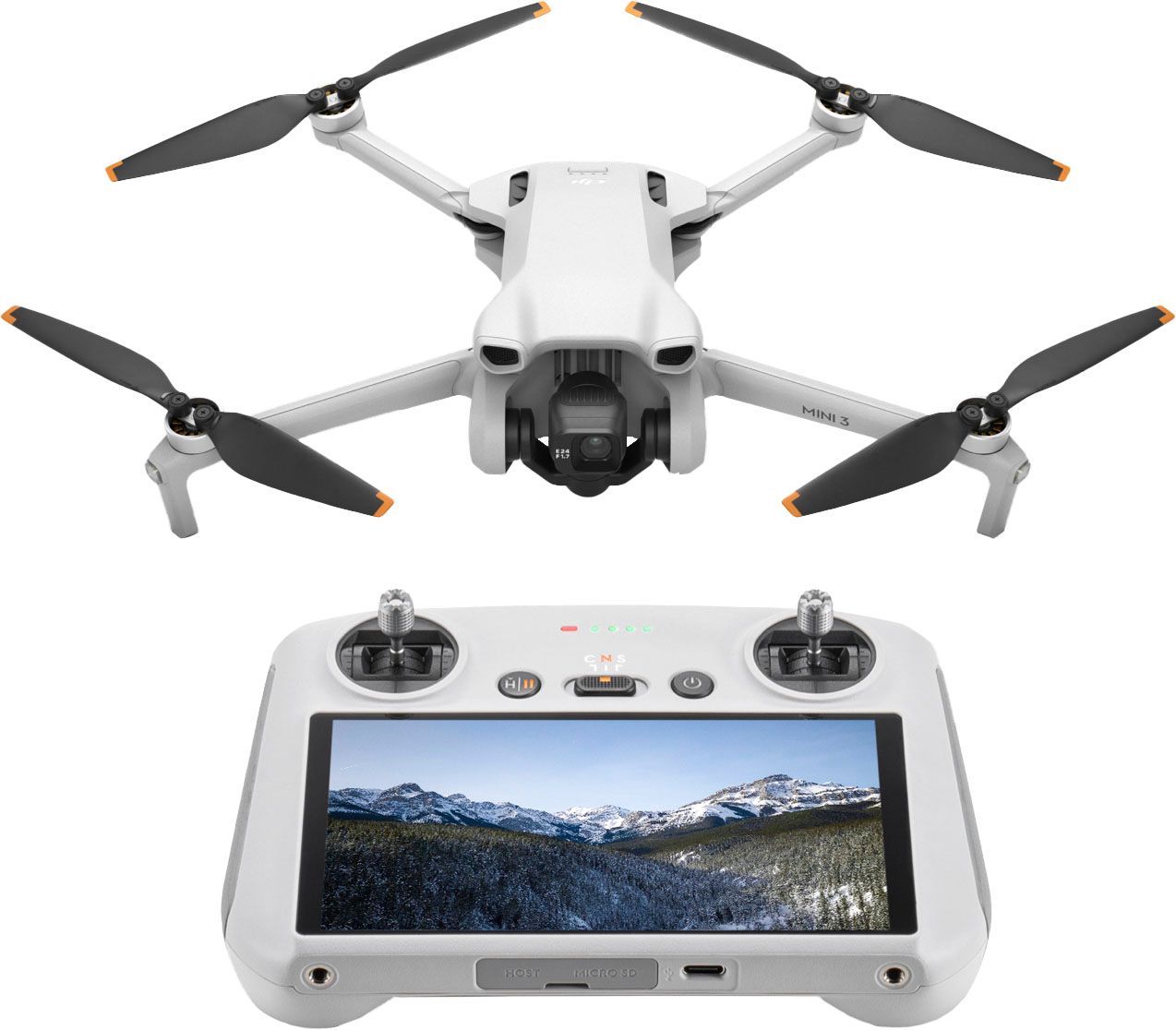 DJI Mini 3 and Remote Control with Built-in Screen