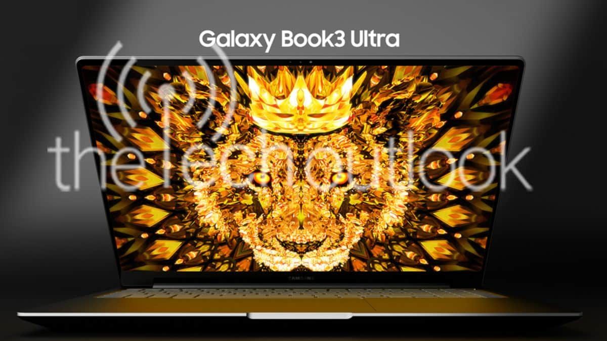 Samsung Galaxy Book 3 with lion on desktop