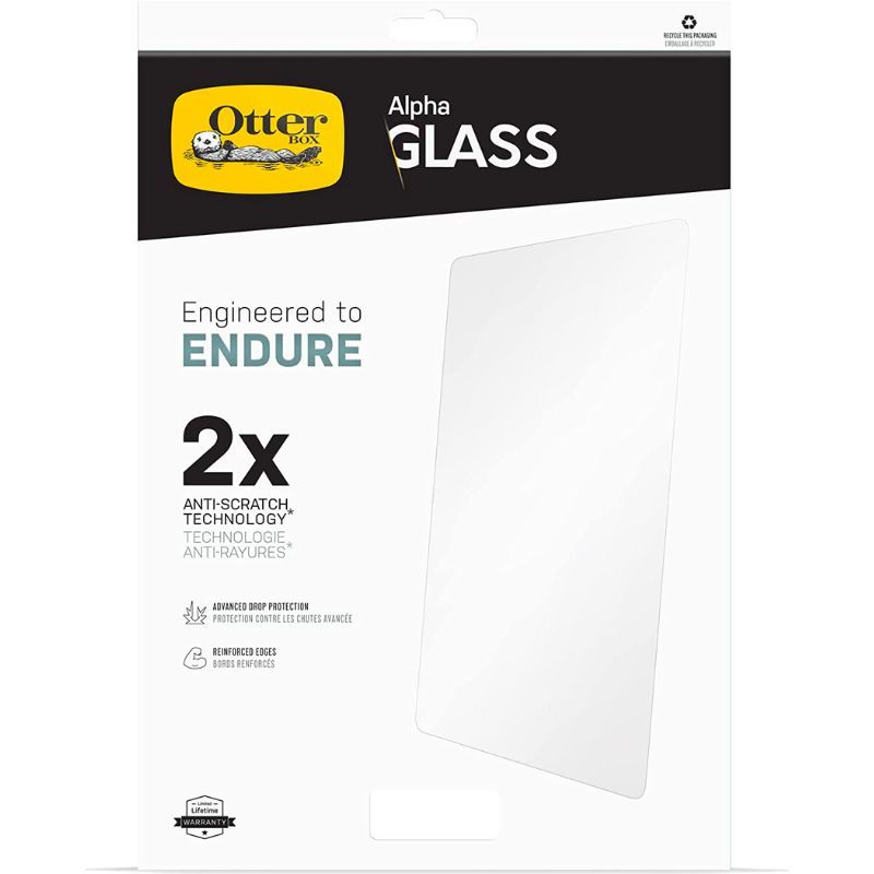 A render showing the retail box of the Otterbox screen protector for the ipad 10.