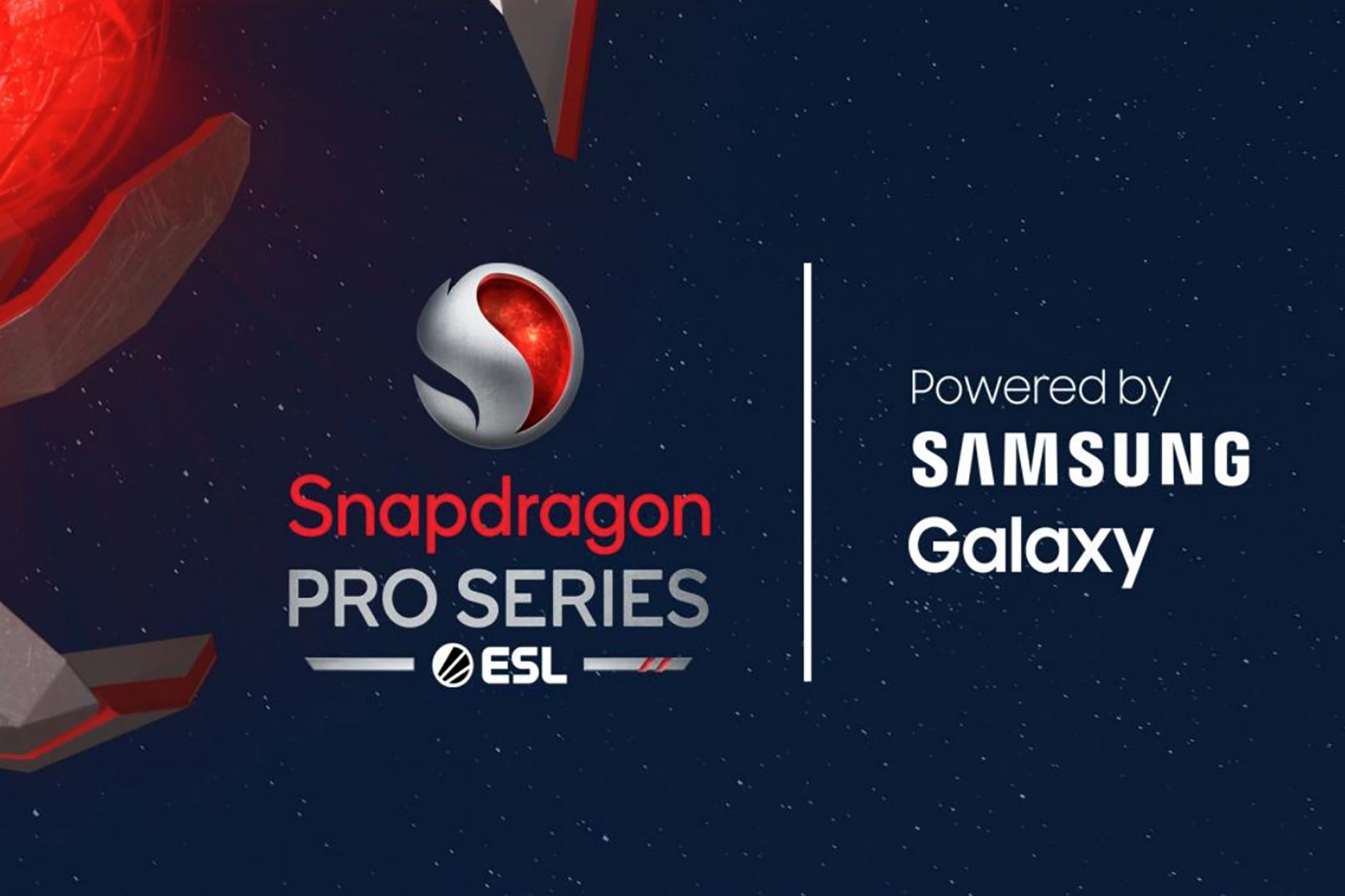 Poster showing Snapdragon Pro Series logo next to text saying powered by Samsung Galaxy.