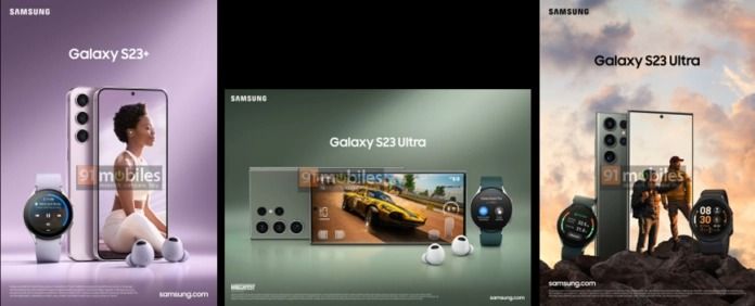 Samsung Galaxy S23 series leaked promotional images.