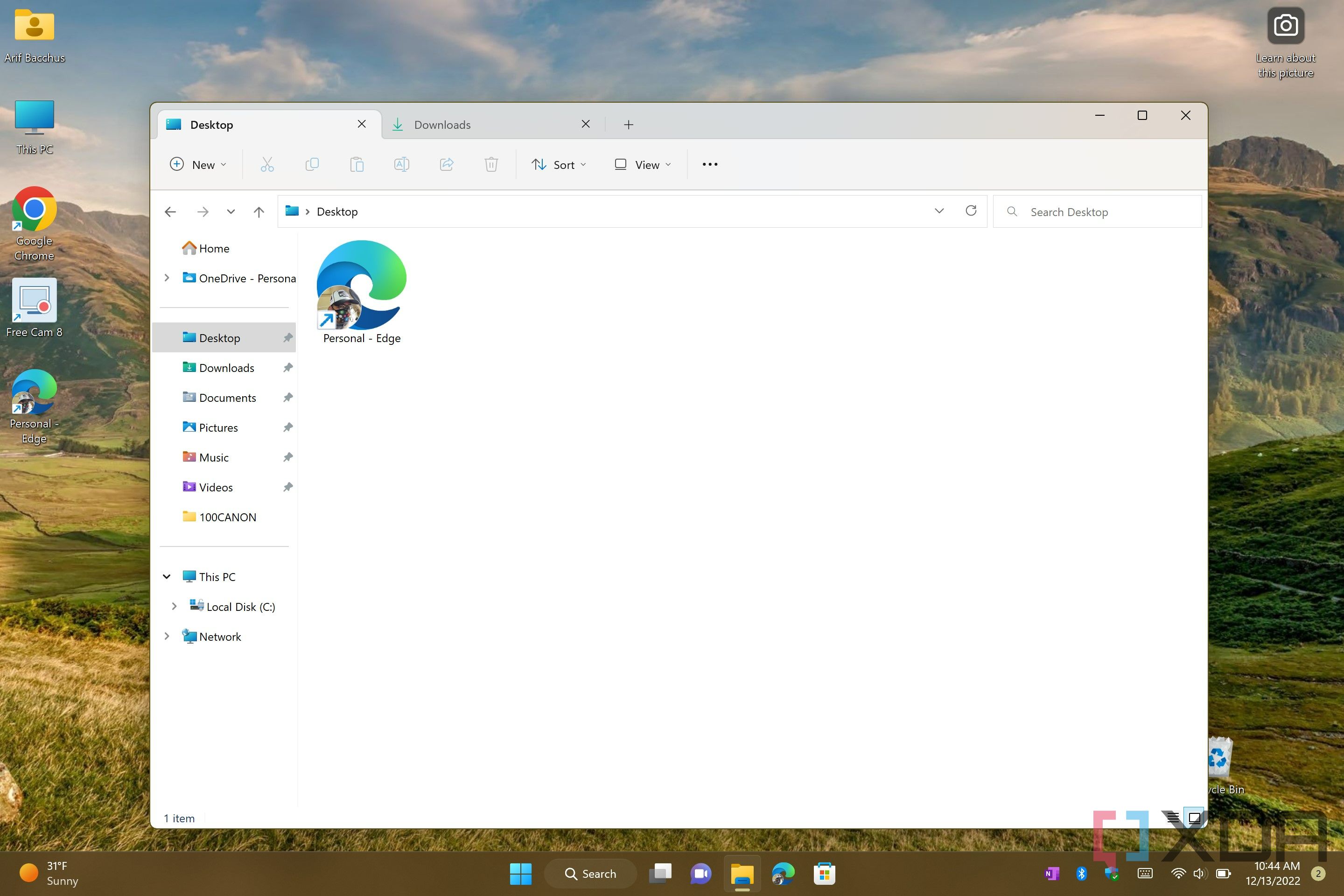The tabbed interface in the Windows 11 File Explorer app