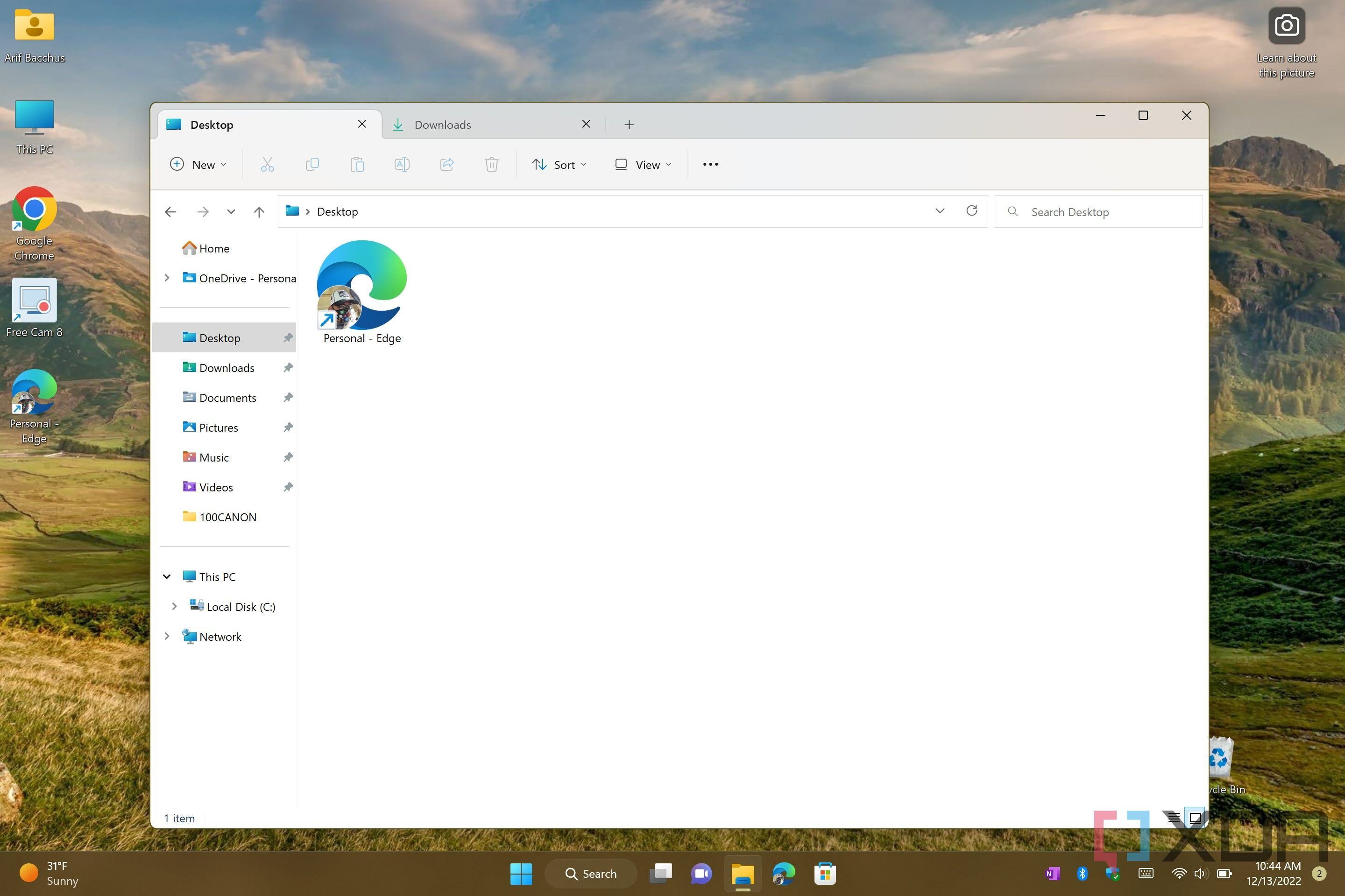 Tabbed interface in the Windows 11 File Explorer app